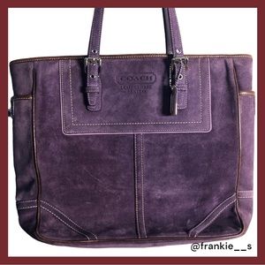 Coach - Purple Suede and Leather Purse/Book Tote
